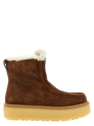 Prada Brown Calfskin Ankle Womens Boots