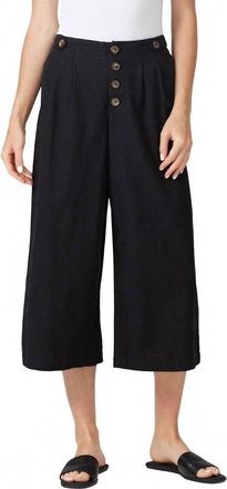 Greylin Nala Linen Culottes Pants In Black