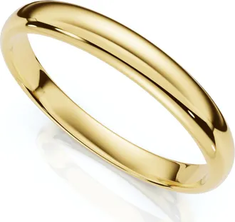 Pompeii3 3mm Dome High Polished Wedding Band 10K Yellow Gold Size Selectable