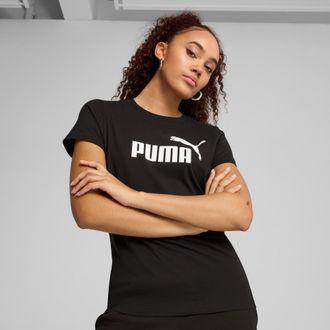 Puma T-Shirt PUMA ESS NO. 1 LOGO TEE, Damen, Gr. XS, schwarz (puma schwarz), Jersey, Obermaterial: 100% Baumwolle, bedruckt, regular fit normal, Rundhals, 