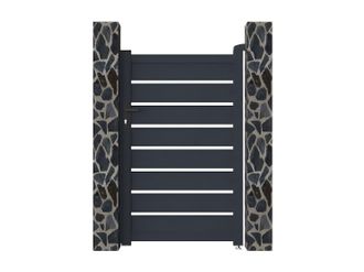 Vente-Unique Vente-unique - Cancello A Battente Traforato L100 X H158 Cm In Alluminio Antracite - Primo
