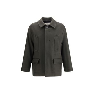 Ami Gray Fleece Wool Mens Coat