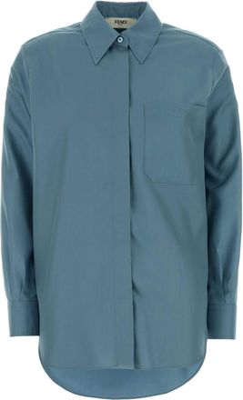 Fendi Air Force Blue Silk Shirt