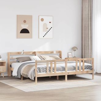 Berkfield Home Bed Frame with Headboard without Mattress 200x200 cm in Brown