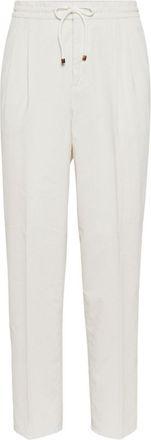 Brunello Cucinelli White Velvet trousers