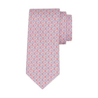 Ferragamo Accessoires, Heren, Roze, ONE Size, Zijden stropdas met grafische print