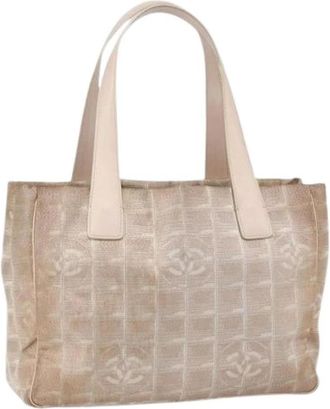 Chanel Pre-owned Vintage Tote Bag - Dames - Vintage Shopper - Beige - ONE Size - Nylon - Vintage