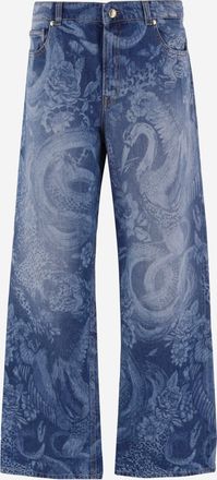 Just Cavalli katoenen denimjeans met print