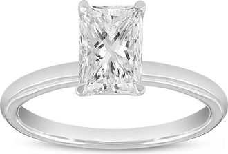 LuvMyJewelry Dora 14K Gold Radiant Cut Lab Grown Solitaire Diamond Ring - 1.51 Ct