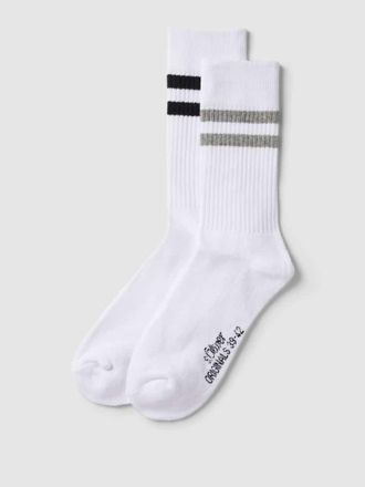 s.Oliver Red Label Socken mit Kontraststreifen im 2er-Pack in Weiss, Gr&ouml;&szlig;e 39-42