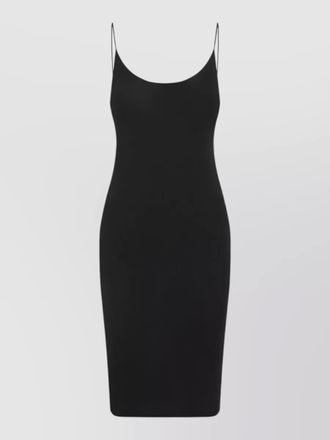 Saint Laurent open back cassandre knit midi dress