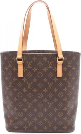Louis Vuitton Brown Coated Canvas Leather Handbag Tote Bag (Pre-Owned)