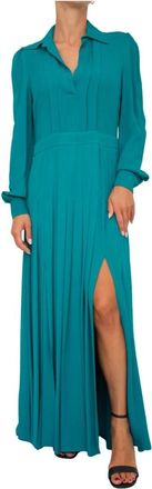 Twinset Groene Water Jurk - Dames - Maxi kleedjes - Groen - M - Kleedjes