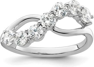Diamond2Deal 14k White Gold Lab Grown Diamond Wedding Band Ring 1Ct Clarity- VS Color- G-H