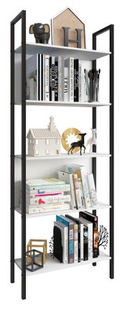 ebuy24 Estante De Almacenamiento De Metal De Madera Vcm Estante De Estanter&iacute;a Decoraci&oacute;n Libros Estante De Estante Flakos 5 (blanco)