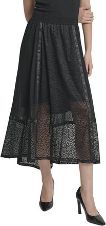DKNY Dkny Overlay Leopard Skirt