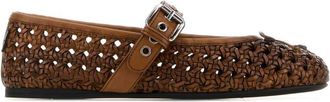 Miu Miu Brown Leather Ballet Flats