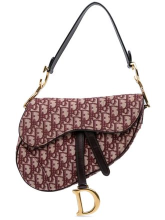 Dior Borsa a spalla Saddle in tela con motivo Oblique 2018 - Rosso