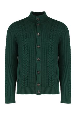Slowear Mens Cardigan In Virgin Wool - Dark Green - Size EU 50 (Mens)