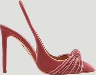 Aquazzura Womens Atelier Embellished Velvet Slingback Pumps In Pink