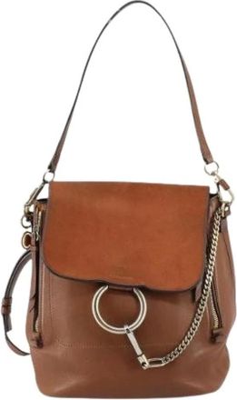 Chlo&eacute; Pre-owned Backpacks, female, Brown, Size: ONE SIZE Pre-owned Faye Backpack