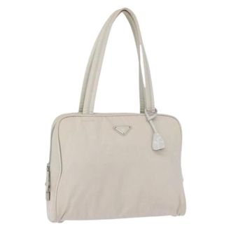 Prada Pre-owned Shoulder Bags, female, White, Size: ONE SIZE Pre-owned Vintage Nylon Shoulder Bag