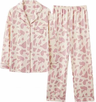 Generic Button Up Pyjamas For Women Petite - Womens Loungewear Sets Uk Clothing Set - SleepwearSets Nightdresses & Nightshirts Ladies Night Shirts Uk Nightwea