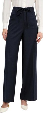Twinset Wijde wollenmix broek - Dames - Wijde Broeken - Blauw - L - Wol - Broeken