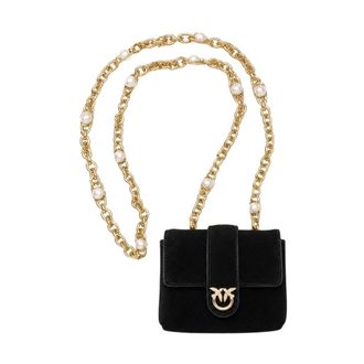 Pinko Pinko - Pocket Necklace - Dames - Tassen - Zwart - Maat: ONE Size Su&egrave;de