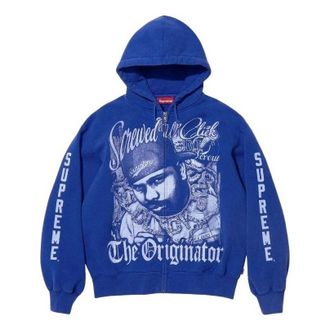 SUPREME x DJ Screw SS26 Zip Up Hooded Sweatshirt Blue SUP-SS26-145-BLU