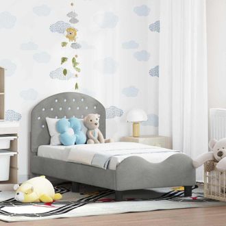 vidaXL vidaXL Struttura letto per bambini con testata Grigio chiaro Velluto