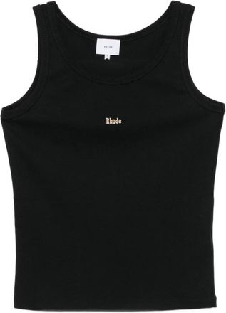 Rhude Logo Ribbed Tank Top - Heren - Tops zonder mouwen - Zwart - XL - Katoen - Tops