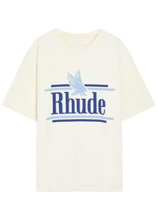 Rhude Rhude Rossa Printed Cotton T-shirt - White - XL