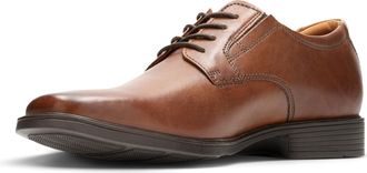 Clarks Mens Tilden Plain Derbys, Brown Dark Tan Leather, 10.5 UK