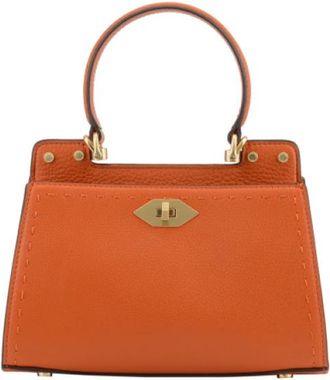 Pourchet Trianon PM - Dames - Handtassen - Oranje - ONE Size - Leer - Tassen