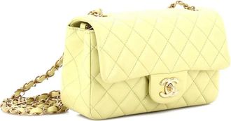 Chanel Classic Single Flap Bag Quilted Lambskin Mini crossbody bag - Giallo