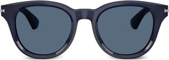 Burberry Sunglasses logo-engraved sunglasses - men - Acetate - 51 - Blue
