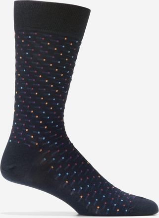 Cole Haan Mens Abstract Color Block Dress Crew Socks - Blue