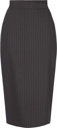 Elisabetta Franchi Rokken, Dames, Bruin, L, Wol, Fresco Lana Gessato Rok
