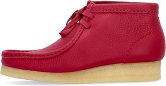 Clarks Berry Leather Wallabee Boot - Dames - Veterlaarzen - Rood - 36 EU - Leer - Schoenen