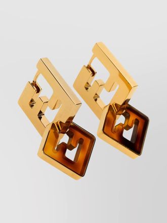Fendi printed plexiglass and metal earrings