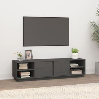 vidaXL Mueble De Tv Madera Maciza De Pino Gris 156x40x40 Cm Vidaxl