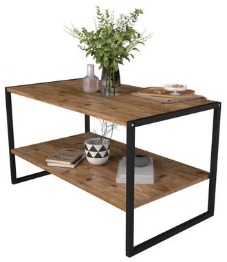 ebuy24 Mesa Auxiliar De Madera Vcm Mesa De Centro En Estilo Industrial Simple Dimensiones Aprox. Al. 50 X An. 90 X P. 50 Cm Mesa De Sal&oacute;n Mesa De Centro - In