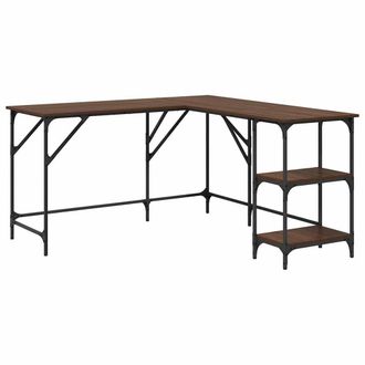 Berkfield Home Desk Brown Oak 139x139x75 cm Engineered Wood | Size: 139 x 139 x 75 cm