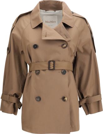 Max Mara Womens Trench Coat The Cube Dark Gold Cotton Puffer Jackets