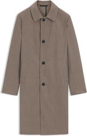 BOSS Relaxed-fit water-repellent coat in houndstooth virgin wool