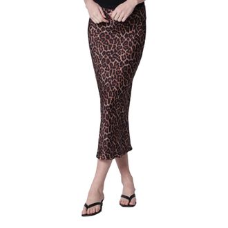 Anine Bing Midi Skirts, female, Brown, Size: XS Printed Bar Skirt