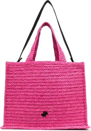 Patou JP raffia tote bag - women - Raffia - One Size - Pink