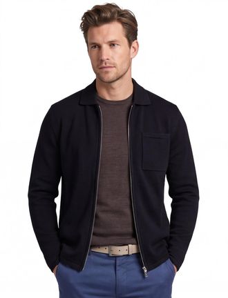 Cavallaro Cavallaro vest navy slim fit wol effen