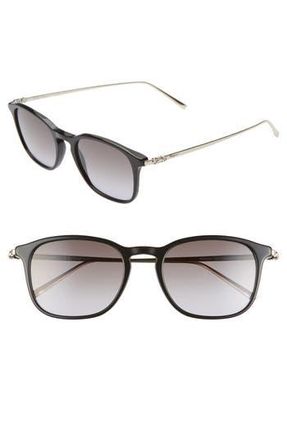 Ferragamo Salvatore Ferragamo Classic Logo 53mm Gradient Rectangle Sunglasses in Black at Nordstrom Rack